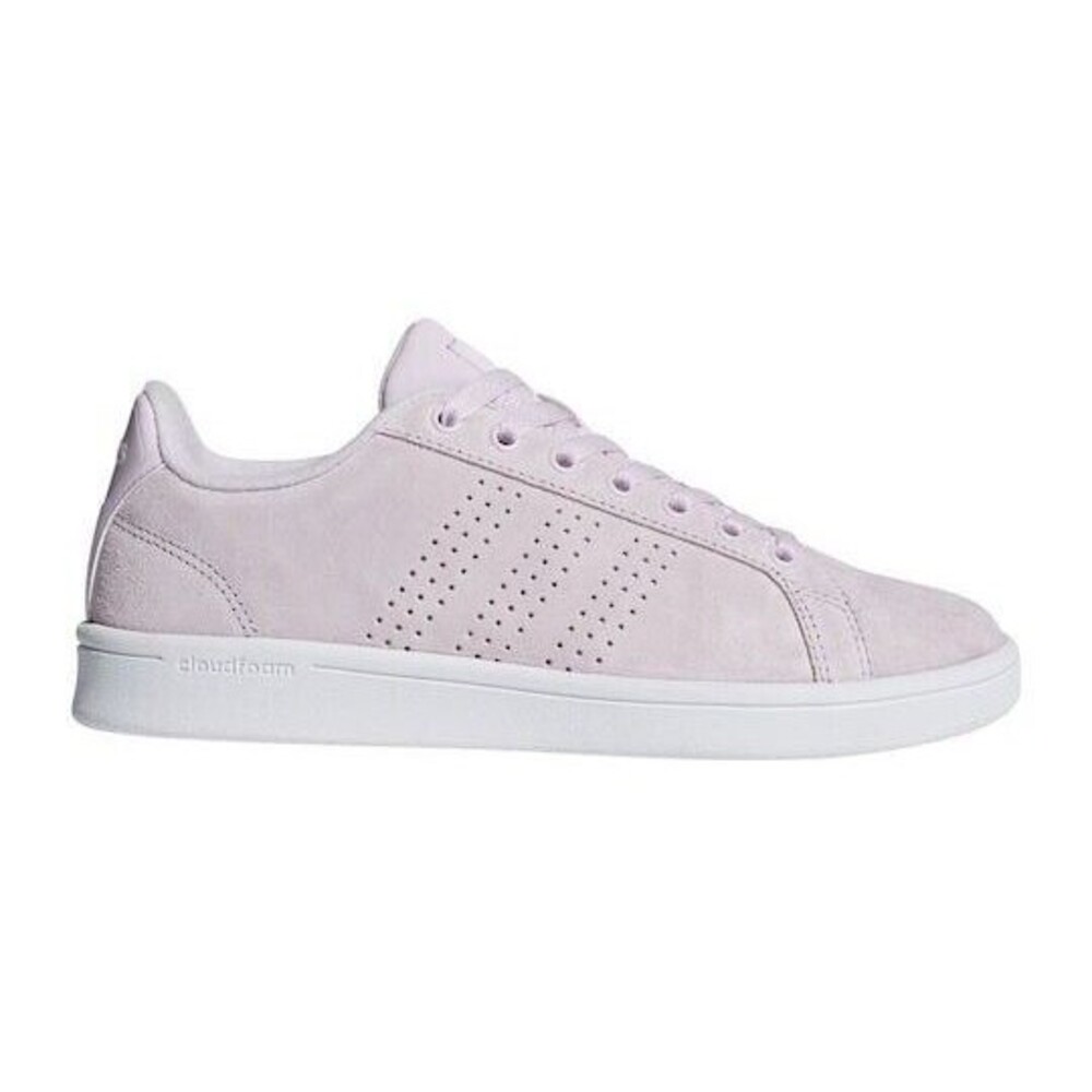 Adidas Women's Cloudfoam Advantage Lavender Genuine Suede Sneakers size 8/40/6.5